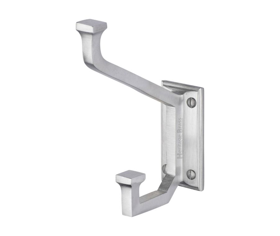 Heritage Brass Satin Chrome Rectangular Hat and Coat Hook | V1053-SC