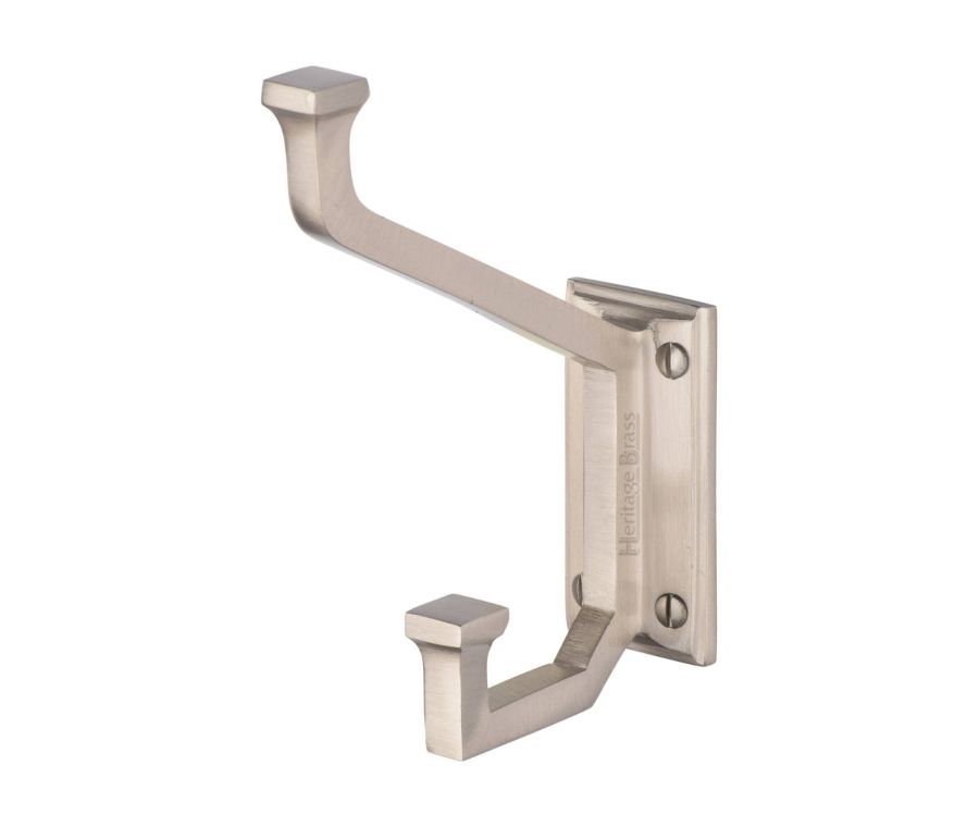 Heritage Brass Satin Nickel Rectangular Hat and Coat Hook | V1053-SN