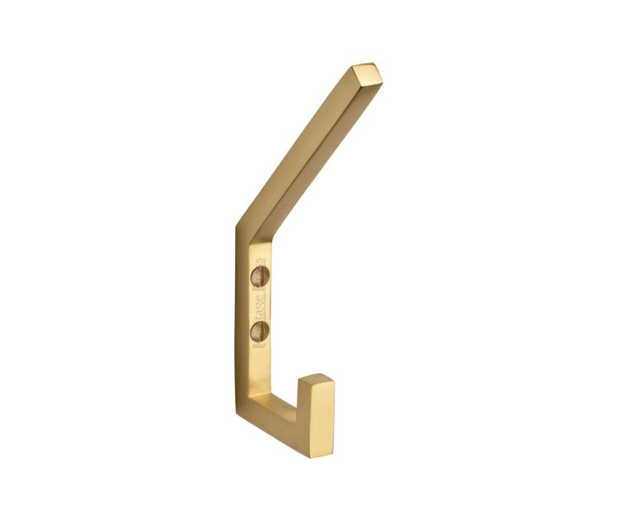 Heritage Brass Polished Brass Square Double Hat and Coat Hook | V1055-PB