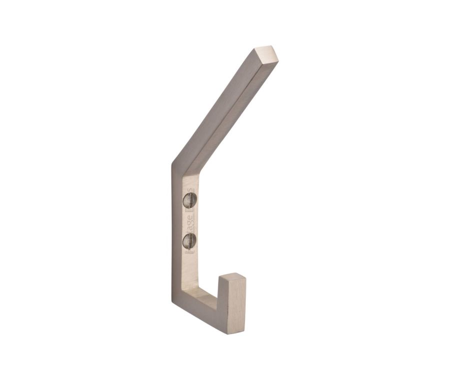 Heritage Brass Satin Nickel Square Double Hat and Coat Hook | V1055-SN