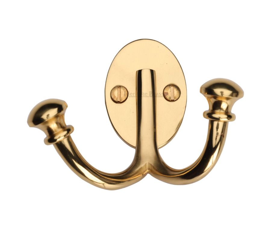 Heritage Brass Polished Brass Ball Double Hook | V1063-PB