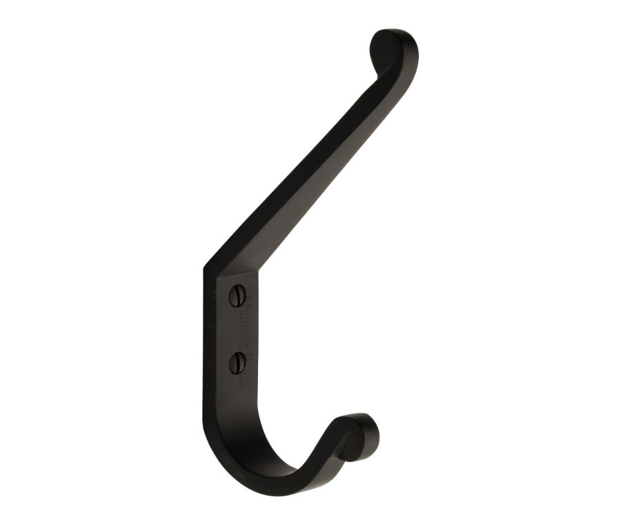 Heritage Brass Matt Black Angular Hat & Coat Hook  |  V1066-BKMT