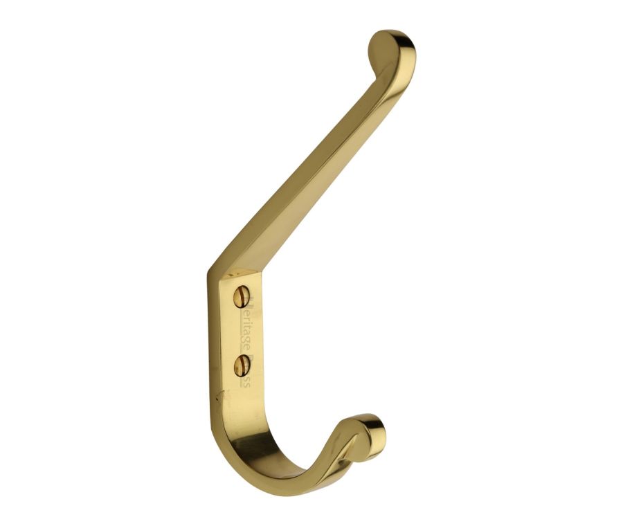 Heritage Brass Polished Brass Angular Hat & Coat Hook  |  V1066-PB