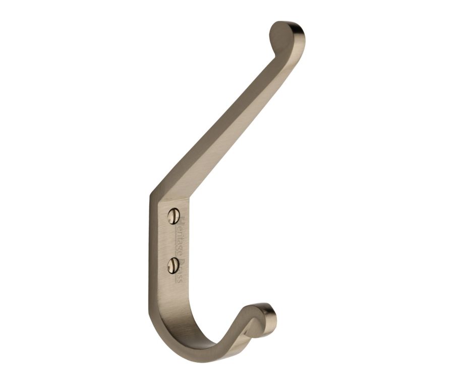 Heritage Brass Satin Nickel Angular Hat & Coat Hook  |  V1066-SN