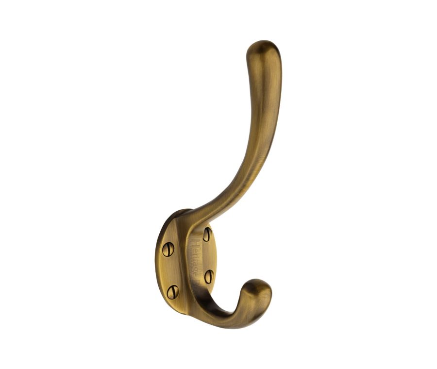 Heritage Brass Antique Brass Classic Hat & Coat Hook  |  V1068 142-AT