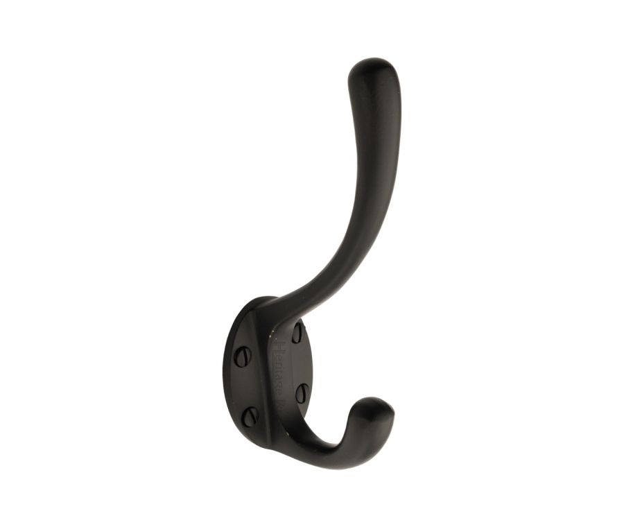 Heritage Brass Matt Black Classic Hat & Coat Hook | V1068 142-BKMT
