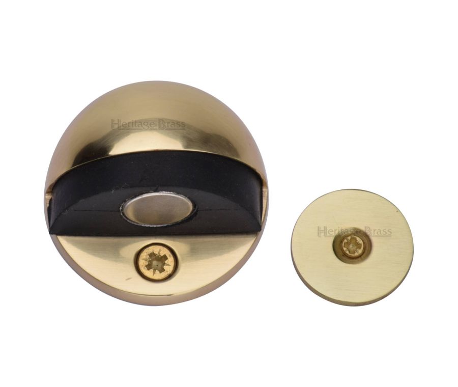 Heritage Brass Polished Brass Round Shielded Magnetic Door Stop  | V1080 MAG-PB