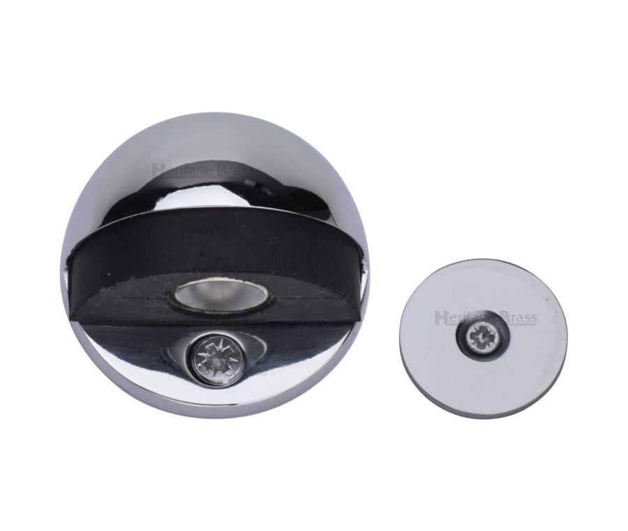 Heritage Brass Polished Chrome Round Shielded Magnetic Door Stop  | V1080 MAG-PC