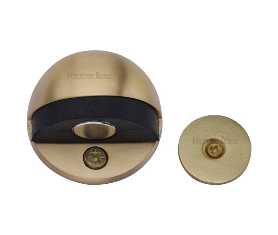 Heritage Brass Satin Brass Round Shielded Magnetic Door Stop | V1080 MAG-SB