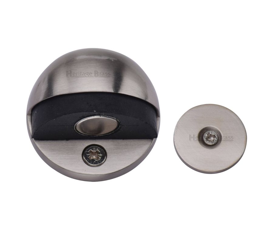 Heritage Brass Satin Nickel Round Shielded Magnetic Door Stop  | V1080 MAG-SN