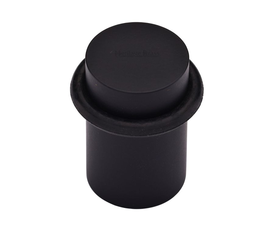 Heritage Brass Matt Black Round Door Stop  | V1083-BKMT