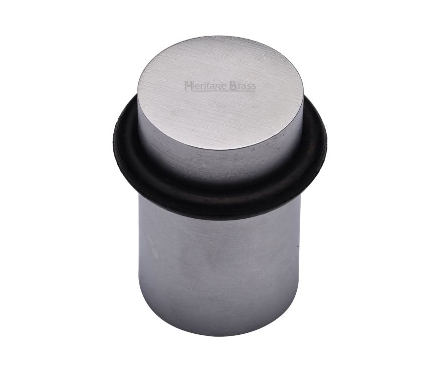 Heritage Brass Satin Chrome Round Door Stop  | V1083-SC