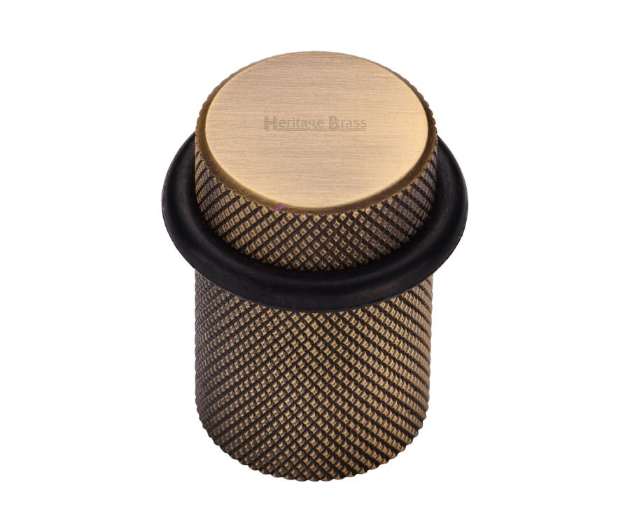 Heritage Brass Antique Brass Round Door Stop Knurled | V1085-AT