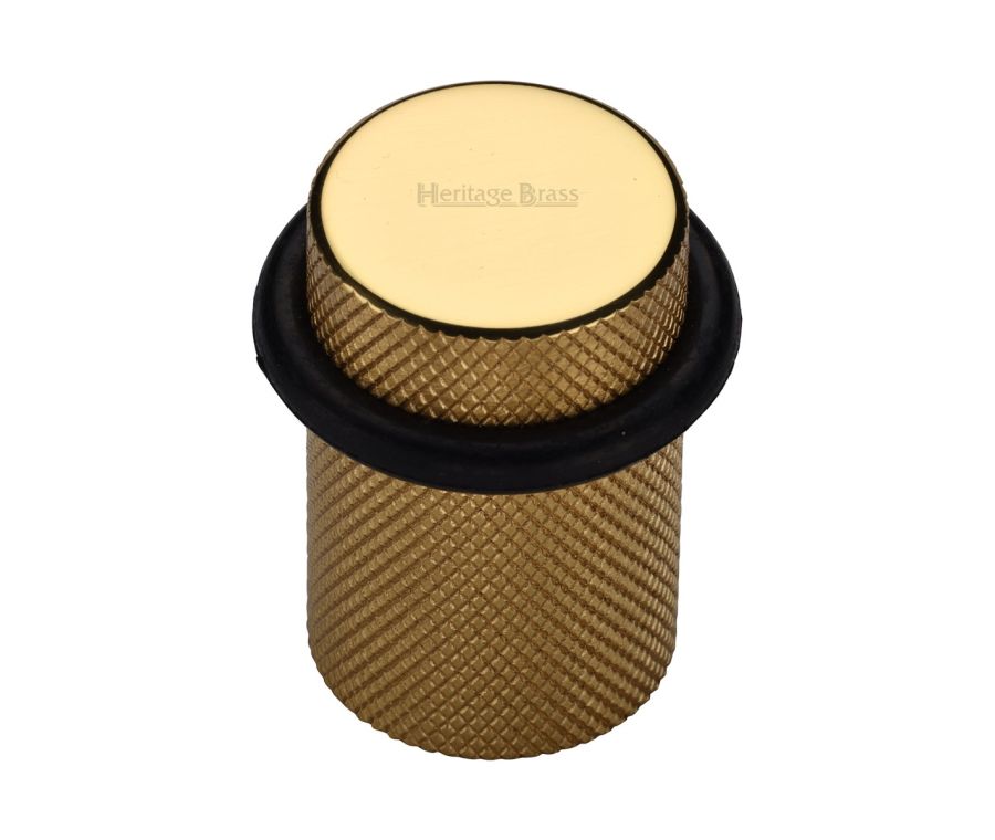 Heritage Brass Polished Brass Round Door Stop Knurled | V1085-PB