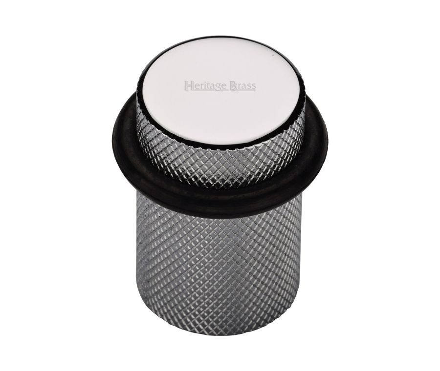 Heritage Brass Polished Chrome Round Door Stop Knurled | V1085-PC