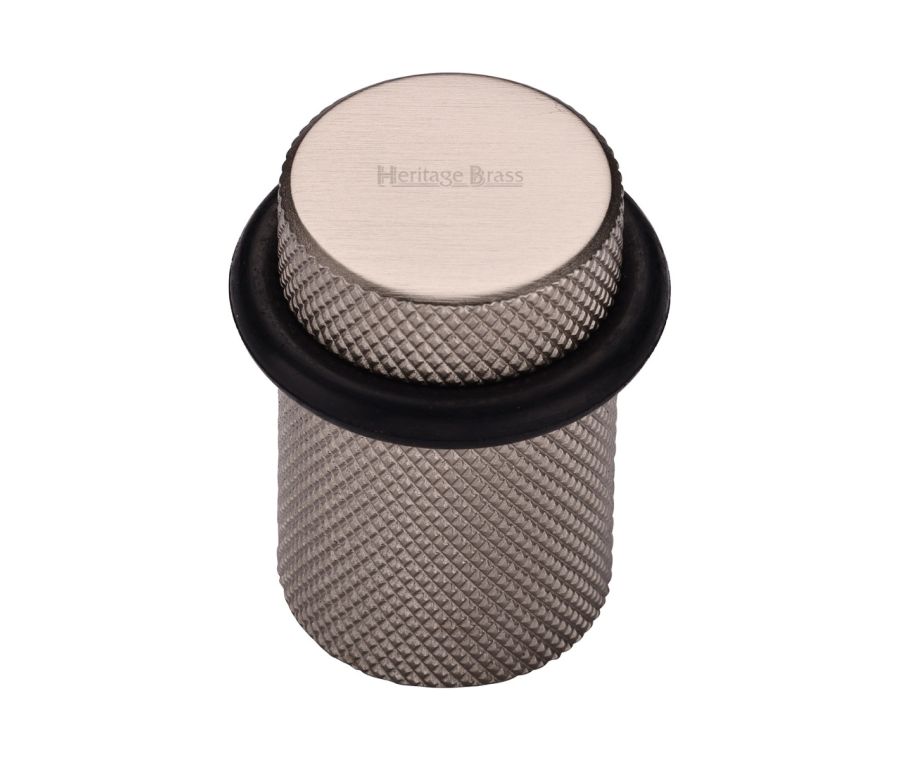 Heritage Brass Satin Nickel Round Door Stop Knurled | V1085-SN