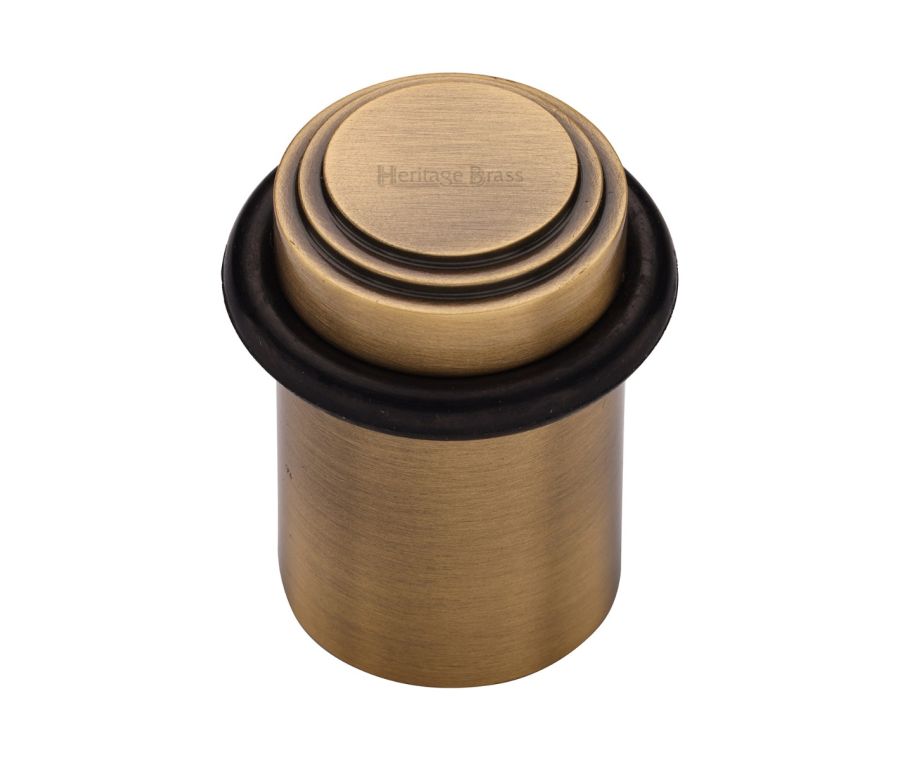 Heritage Brass Antique Brass Round Door Stop Stepped | V1086-AT