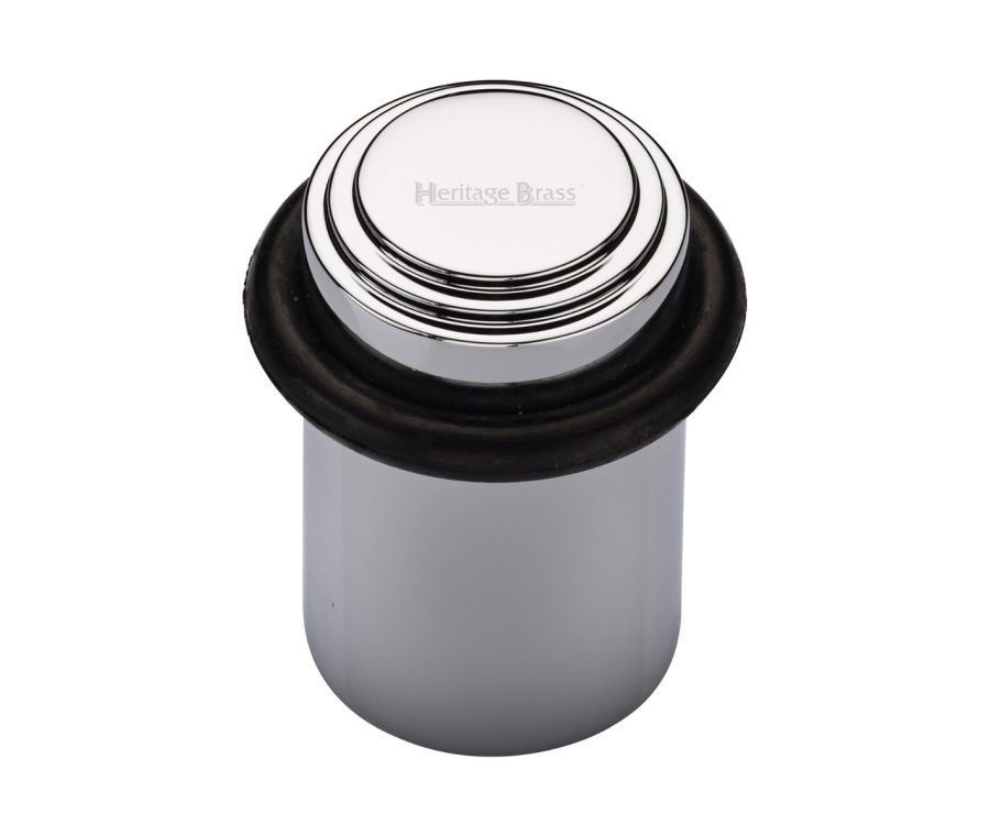 Heritage Brass Polished Chrome Round Door Stop Stepped  | V1086-PC