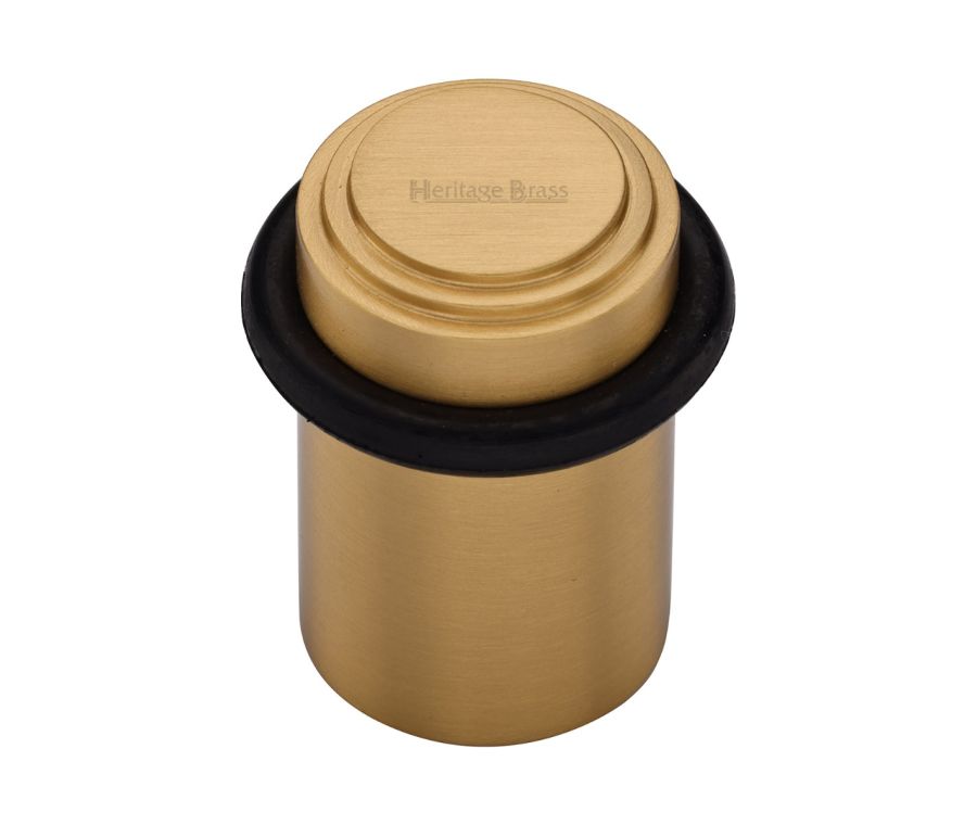 Heritage Brass Satin Brass Round Door Stop Stepped | V1086-SB