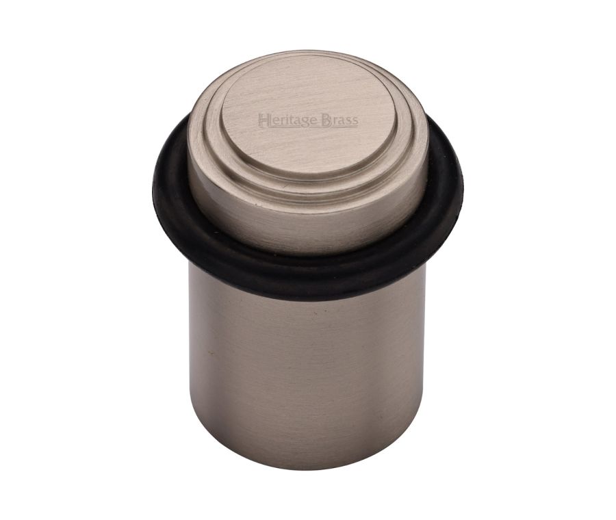 Heritage Brass Satin Nickel Round Door Stop Stepped | V1086-SN