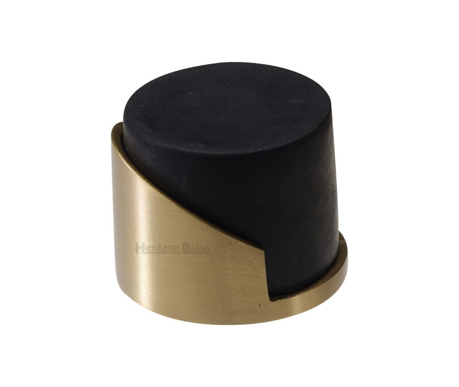 Heritage Brass Satin Brass Round Floor Mounted Door Stop | V1087-SB