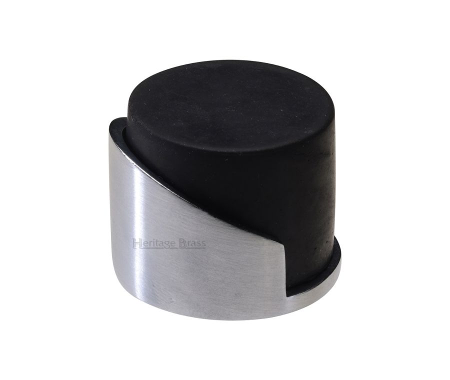 Heritage Brass Satin Chrome Round Floor Mounted Door Stop | V1087-SC