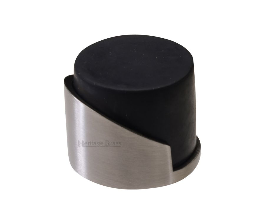 Heritage Brass Satin Nickel Round Floor Mounted Door Stop | V1087-SN
