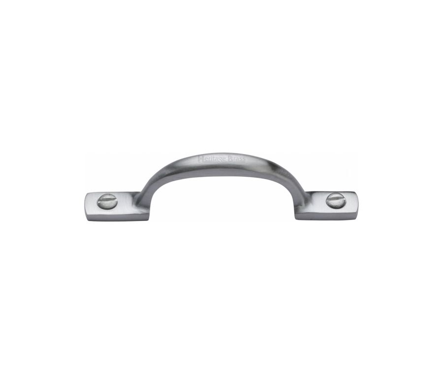 Heritage Brass Satin Chrome Russell Cabinet Pull Handle 102mm