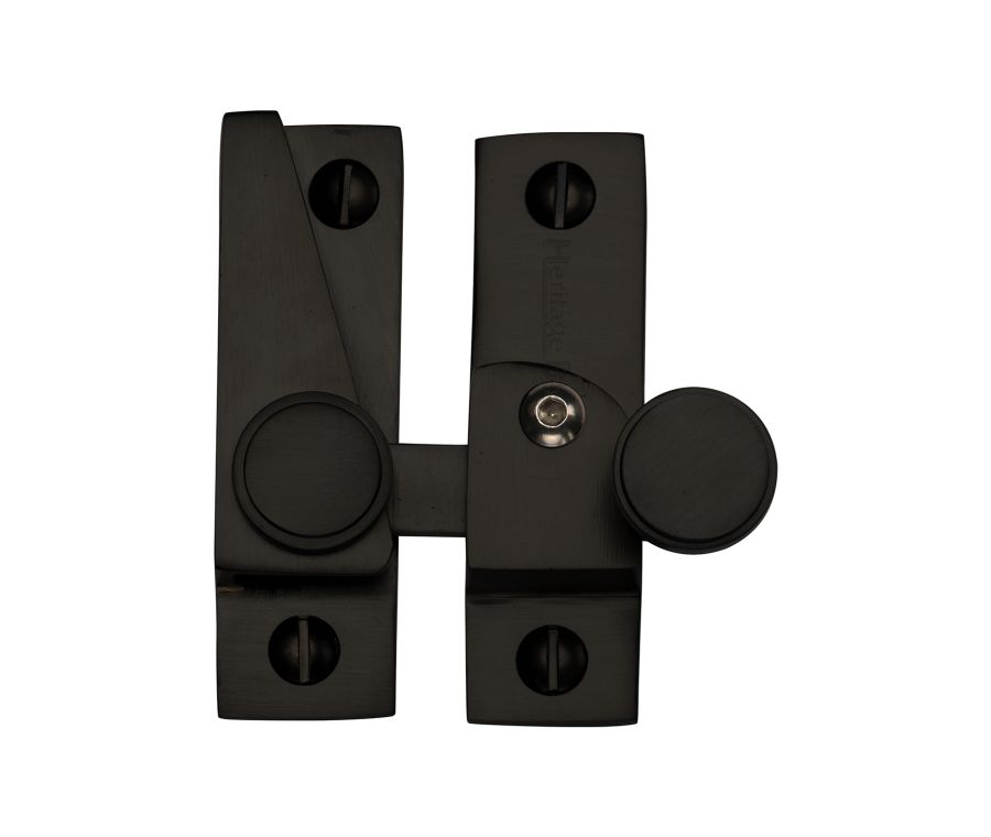Heritage Brass Matt Black Sash Fastener Lockable - V1106L
