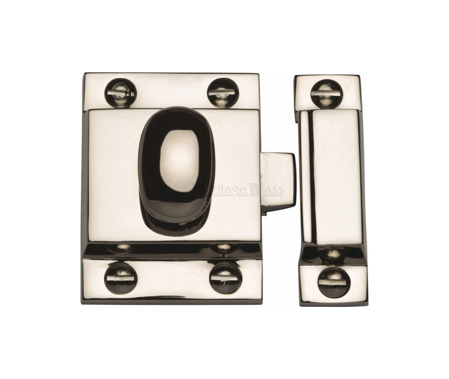 Heritage Brass Polished Nickel Finish Oval Turn Cupboard Latch