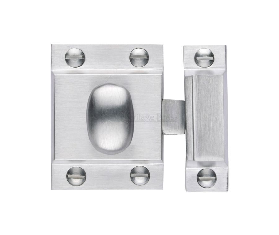 Heritage Brass Satin Chrome Oval Turn Cupboard Latch