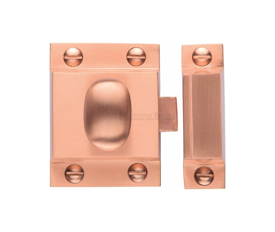 Heritage Brass Satin Rose Gold Oval Turn Cupboard Latch