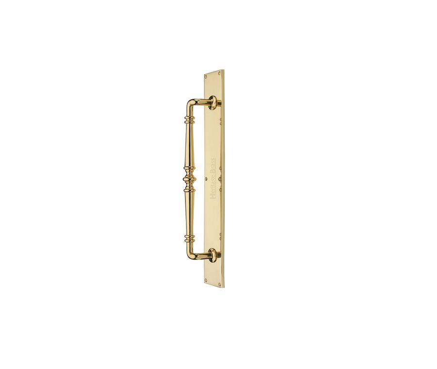 Heritage Brass Polished Brass Avon Door Pull Handle on Plate 500mm
