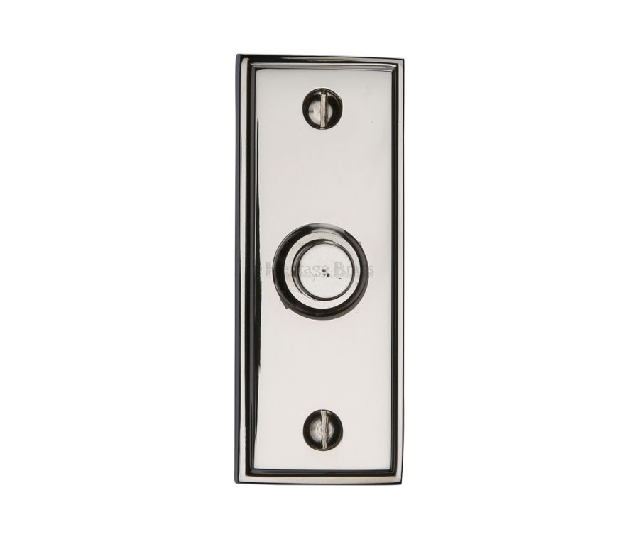 Heritage Brass Polished Nickel Finish Oblong Bell Push
