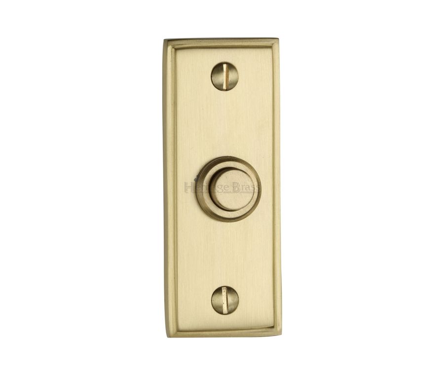 Heritage Brass Satin Brass Oblong Bell Push