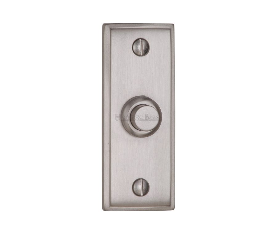 Heritage Brass Satin Chrome Oblong Bell Push