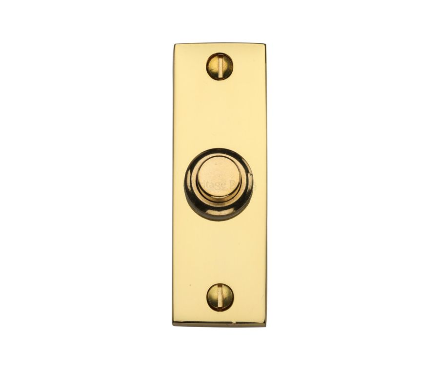 Heritage Brass Polished Brass Rectangular Bell Push