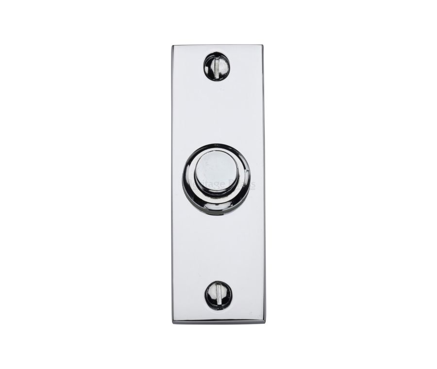 Heritage Brass Polished Chrome Rectangular Bell Push