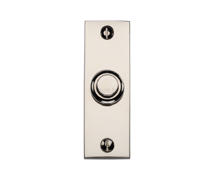 Heritage Brass Polished Nickel Finish Rectangular Bell Push