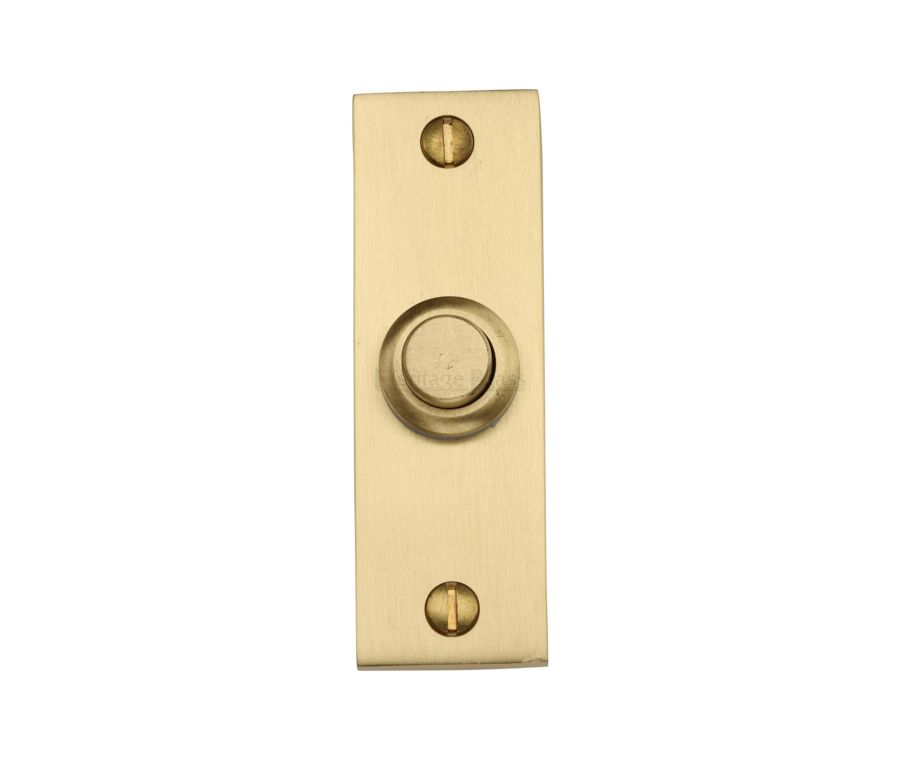 Heritage Brass Satin Brass Rectangular Bell Push