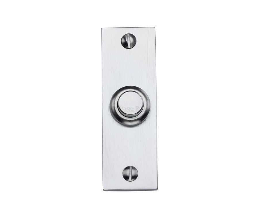 Heritage Brass Satin Chrome Rectangular Bell Push