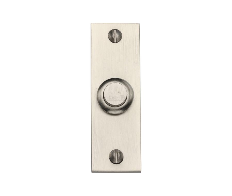 Heritage Brass Satin Nickel Rectangular Bell Push
