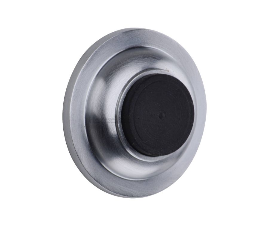 Heritage Brass Satin Chrome Wall Mounted Door Stop | V1194-SC