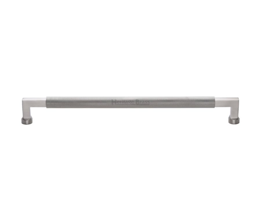 Heritage Brass Satin Nickel 483mm Bauhaus Knurled Door Pull Handle  |  V1315 483-SN
