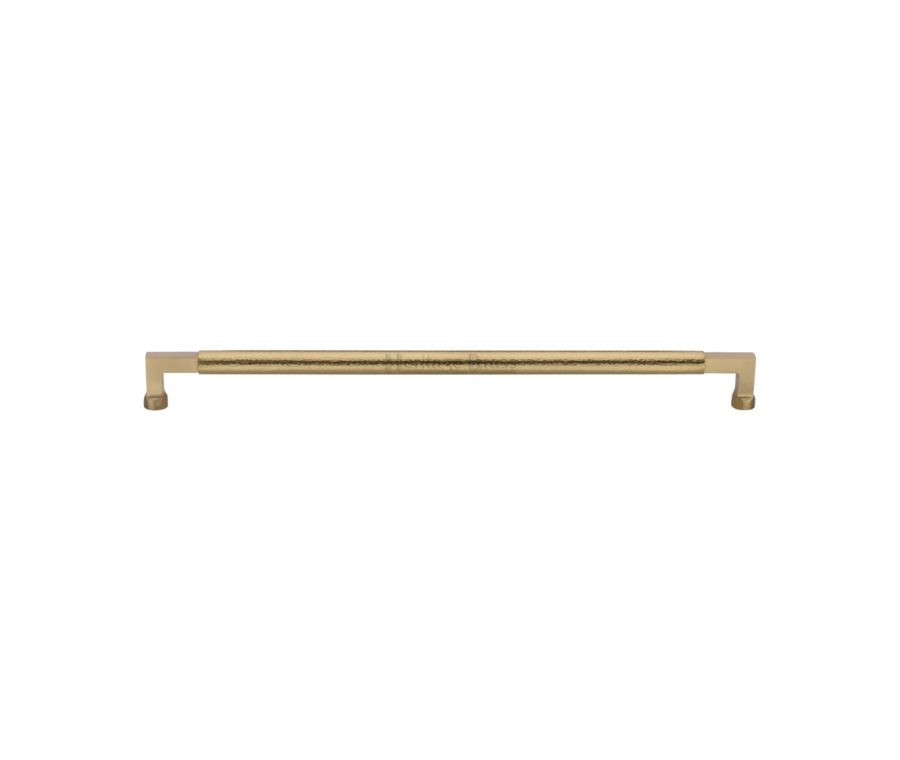 Heritage Brass Satin Brass 330mm Bauhaus Hammered Pull Handle  |  V1317 330-SB