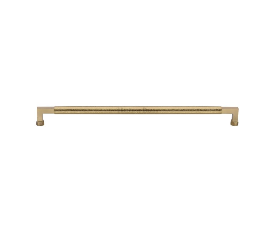 Heritage Brass Satin Brass 483mm Bauhaus Hammered Pull Handle  |  V1317 483-SB