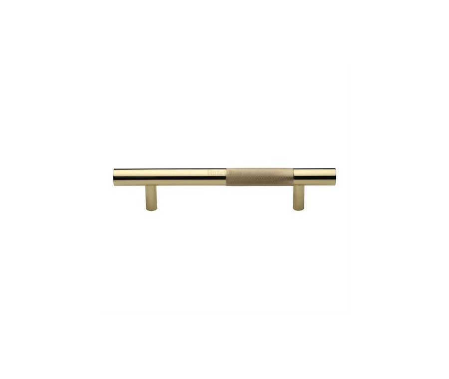 Heritage Brass Polished Brass Knurled Bar Door Pull Handle 305mm