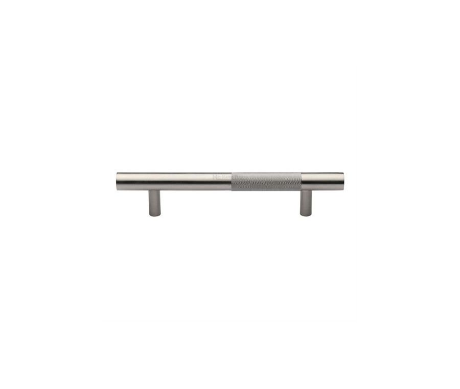 Heritage Brass Satin Nickel Knurled Bar Door Pull Handle 305mm