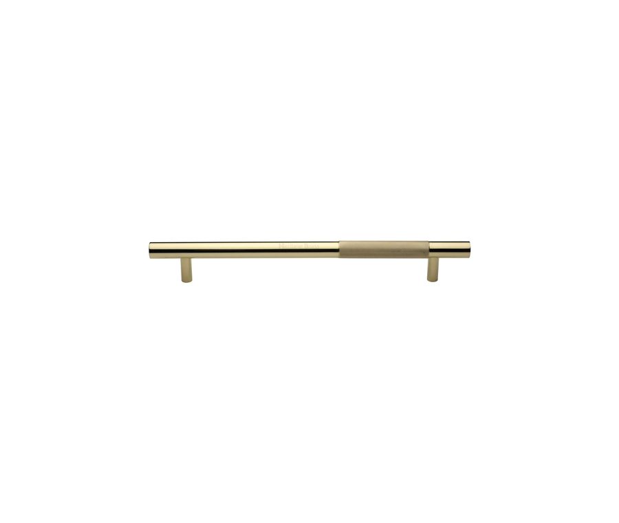Heritage Brass Polished Brass Knurled Bar Door Pull Handle 457mm