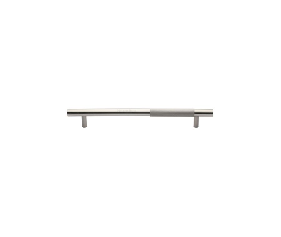 Heritage Brass Satin Nickel Knurled Bar Door Pull Handle 457mm